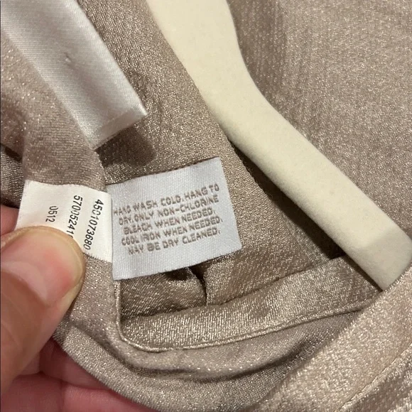 Chicos Champagne Metallic Flowy Festive Blouse 3 - Picture 5 of 8